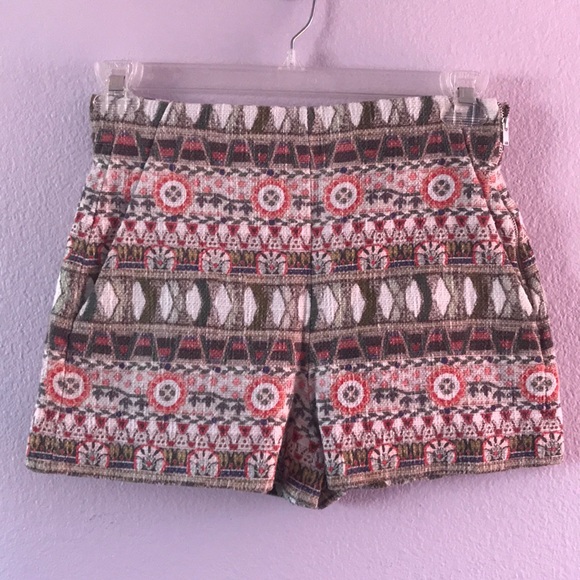 Zara Pants - Floral tribal print Zara cotton shorts